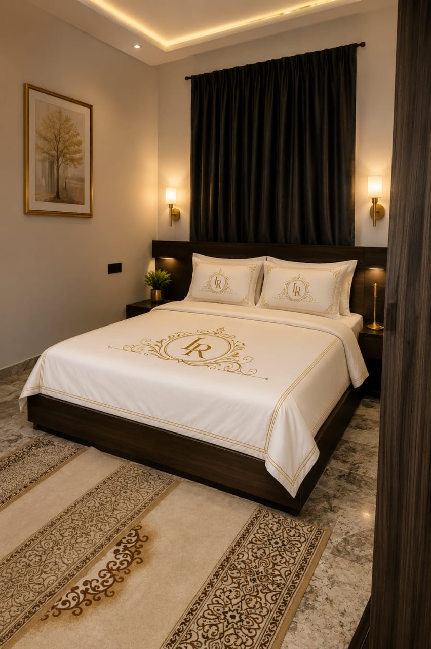 Signature bedroom with LR monogram linen
